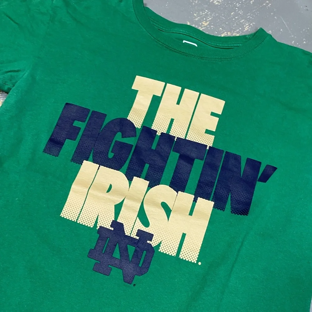 Notre Dame Fighting Irish Vintage NCAA Shirt ND Medium Green Gold Navy - Picture 3 of 7